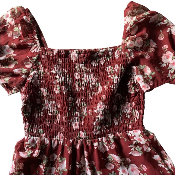 Lily Rose womens floral milkmaid dress size medium coquette bloomcore dainty - Picture 7 of 15